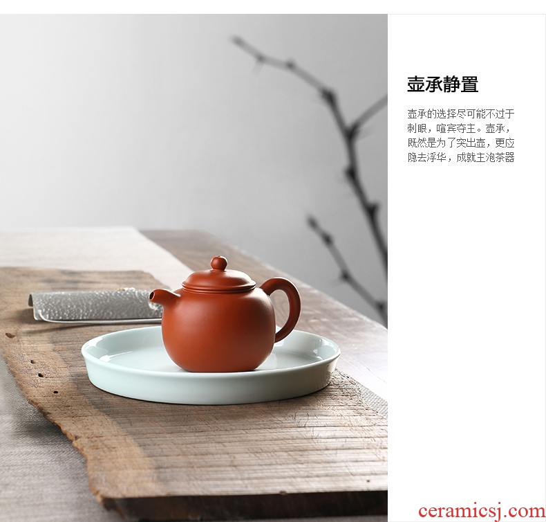 Ultimately responds green tea CiHu socket socket to round ceramic Japanese pot of water dry terms Taiwan zen have pot tray of tea tea tray