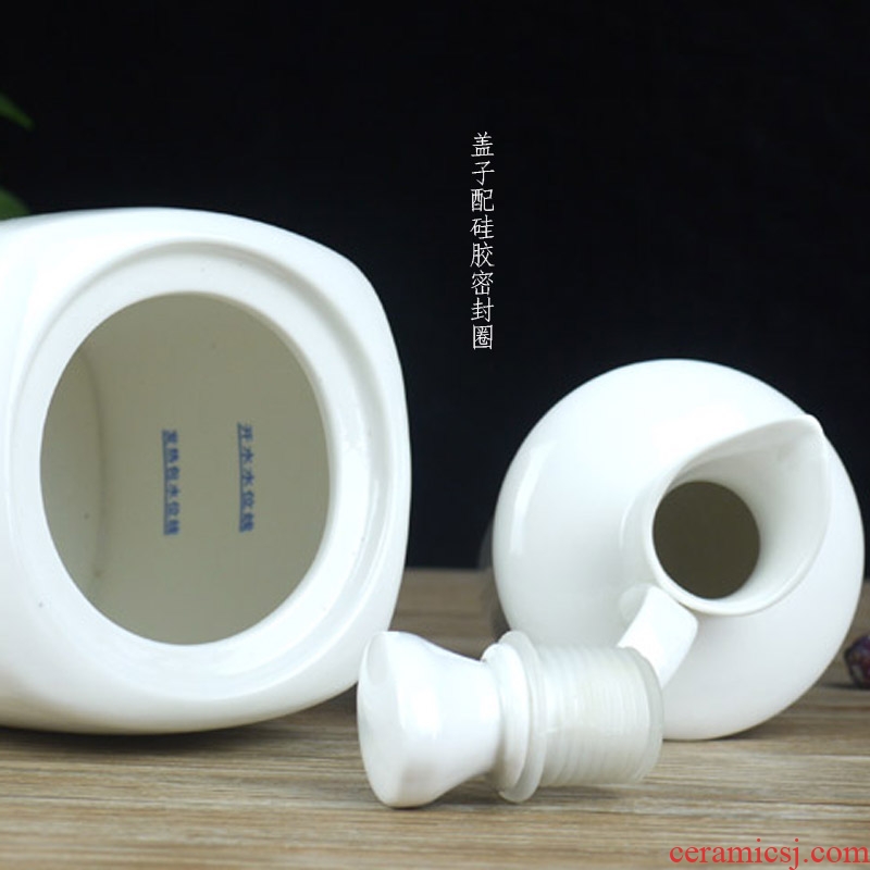 Jingdezhen ceramic temperature wine pot 1 catty ceramic bottle heating hip warm wine bottle of 500 ml wine to elders