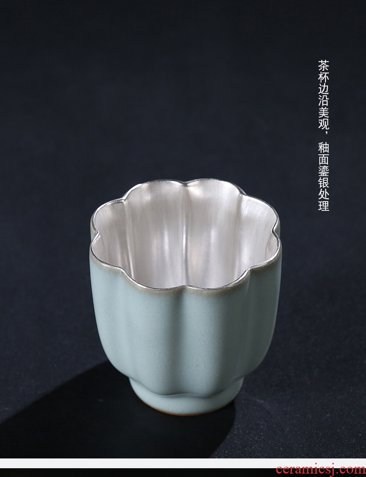 The Product of the ruzhou your up porcelain remit coppering. As silver mine loader silver cup sample tea cup ceramic personal master cup by hand