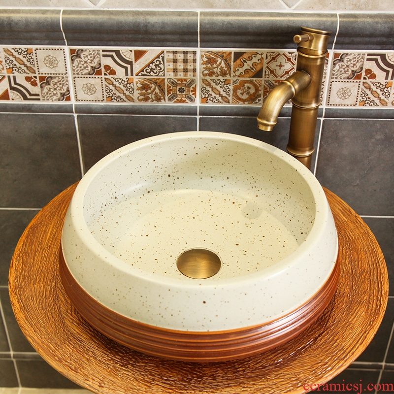 The balcony sink basin of pillar type lavatory art basin one pillar ceramic composite floor toilet