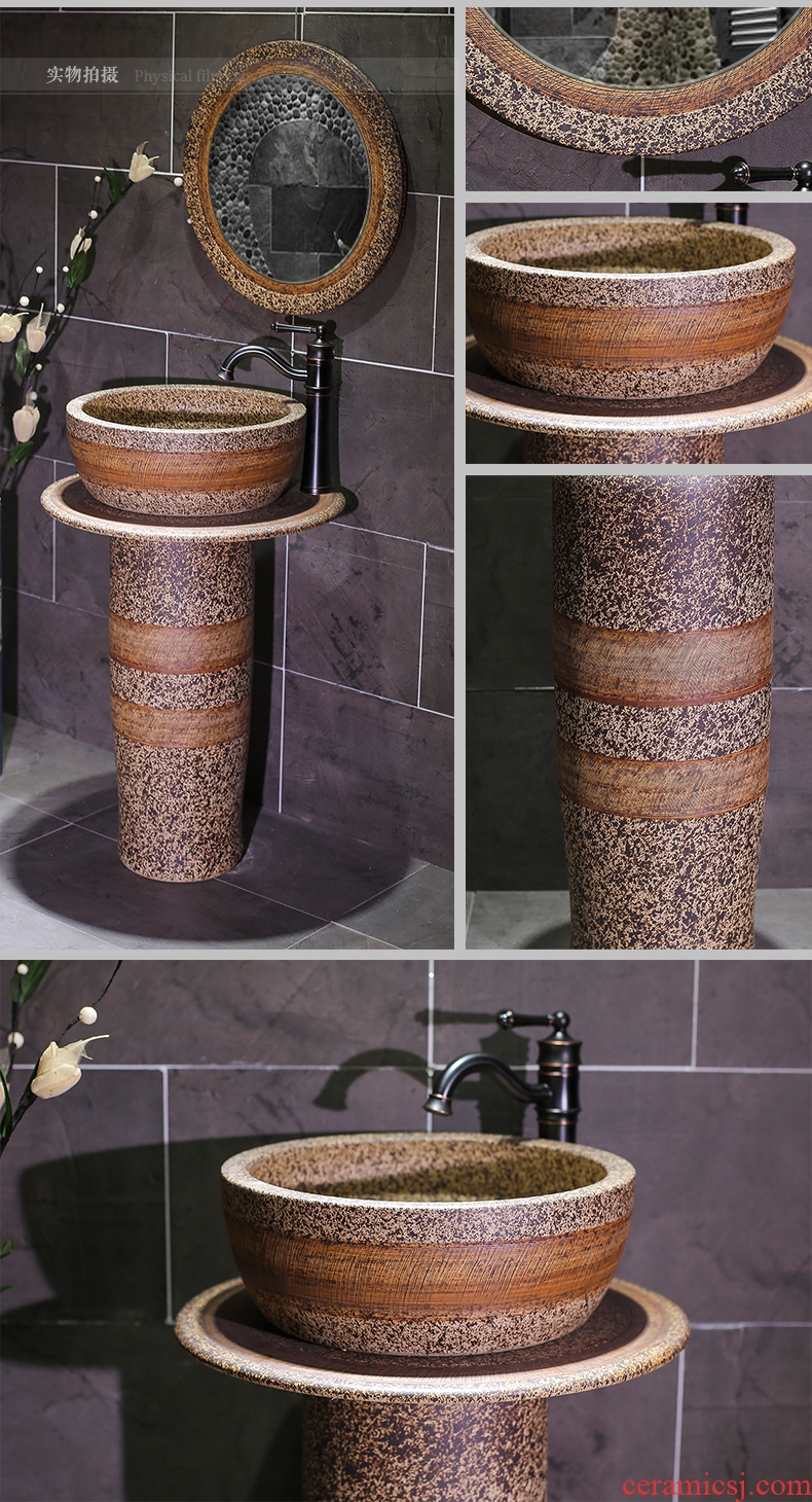 Ceramic pillar lavabo household bathroom floor balcony toilet indoor art pillar basin washing a face