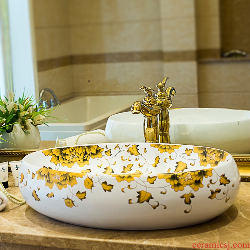 Jingdezhen ceramic stage basin bathroom European creative arts I and contracted household bathroom sink