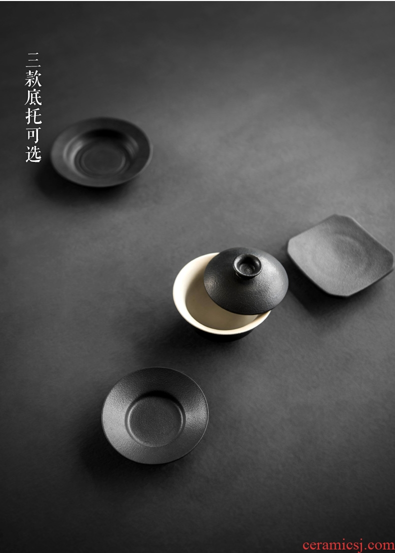 Coarse pottery large only tureen ceramic tea cups to use of kung fu tea set of three creative ceramic bowl tea bowls