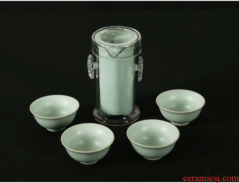Friends is your up glass tea mercifully tea tea set ceramic heat ears black tea tea, a pot of four cups