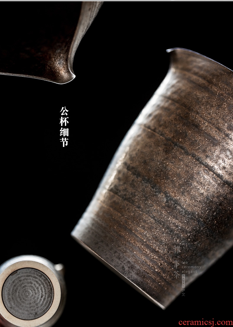 Hand side of the pot of kung fu tea set ceramic teapot teacup coarse pottery tea tea service of a complete set of Japanese tea sets