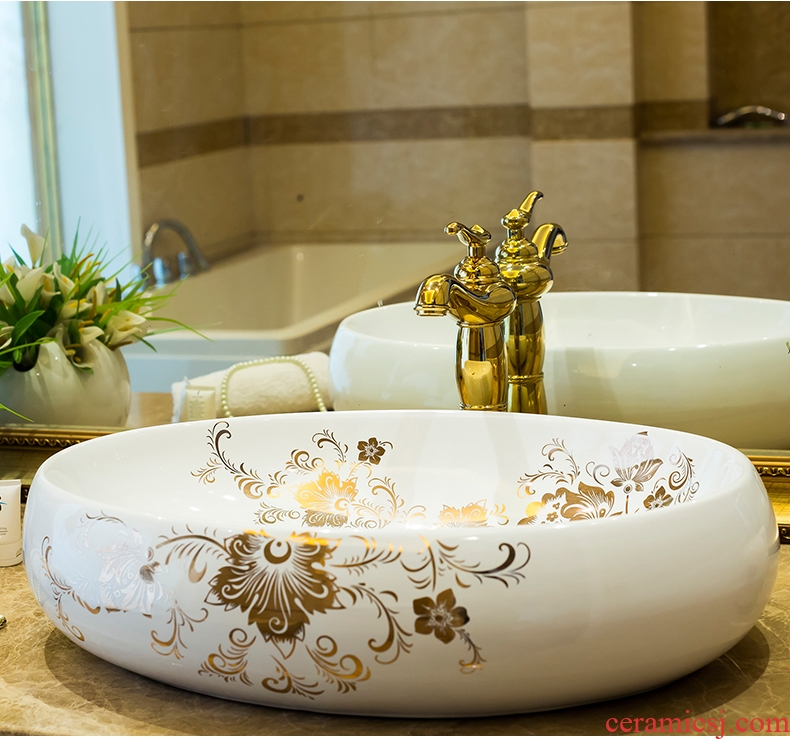 European stage basin art creative household lavatory water basin bathroom ceramic face basin bathroom sink