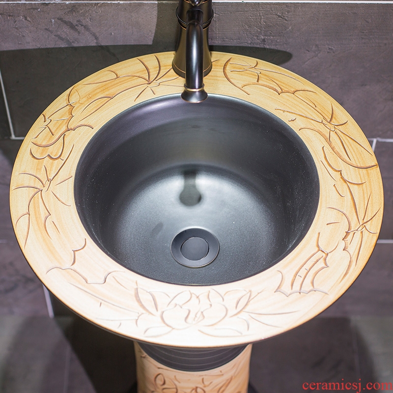 Simple floor sink basin pillar lavabo lavatory ceramic toilet one ceramic POTS