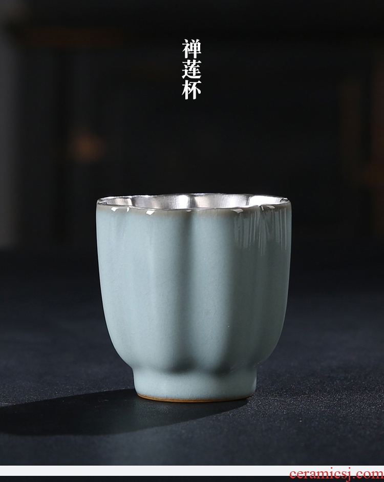 The Product of the ruzhou your up porcelain remit coppering. As silver mine loader silver cup sample tea cup ceramic personal master cup by hand