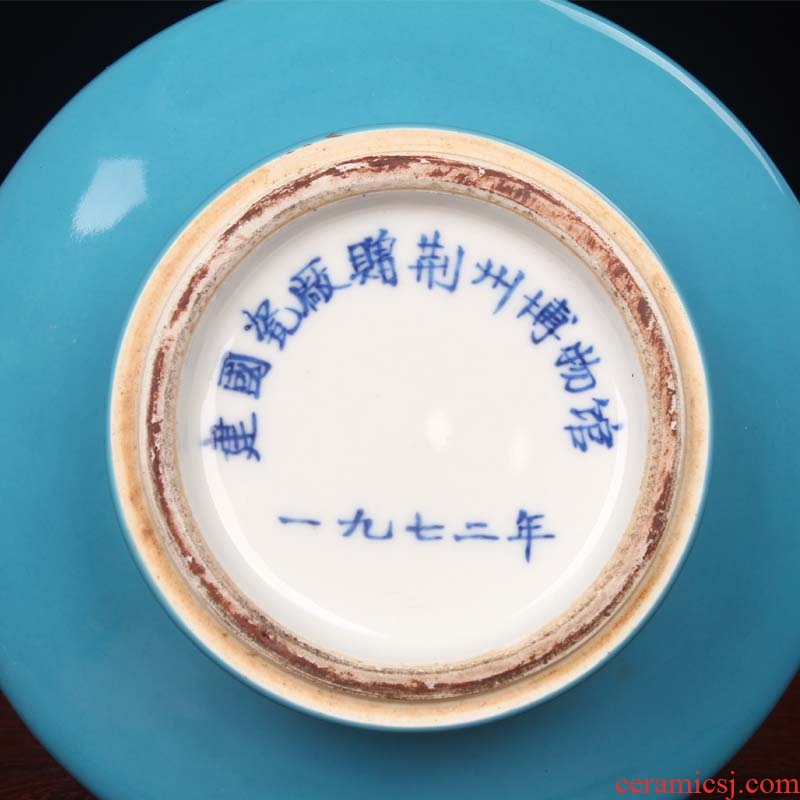 Jingdezhen porcelain industry the azure glaze ceramics founds a flat belly vase Chinese modern decor collection furnishing articles