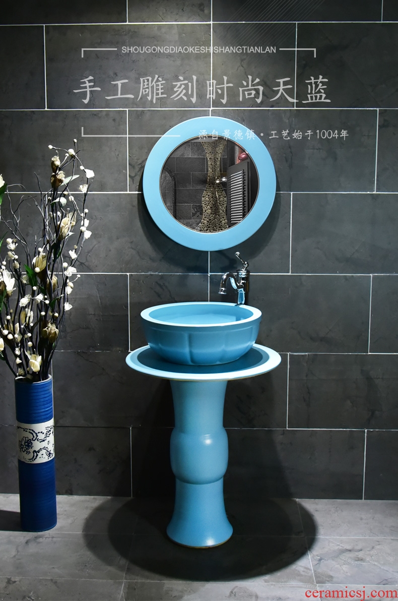 Ceramic lavatory basin blue sink pillar landing one toilet idea sink basin basin