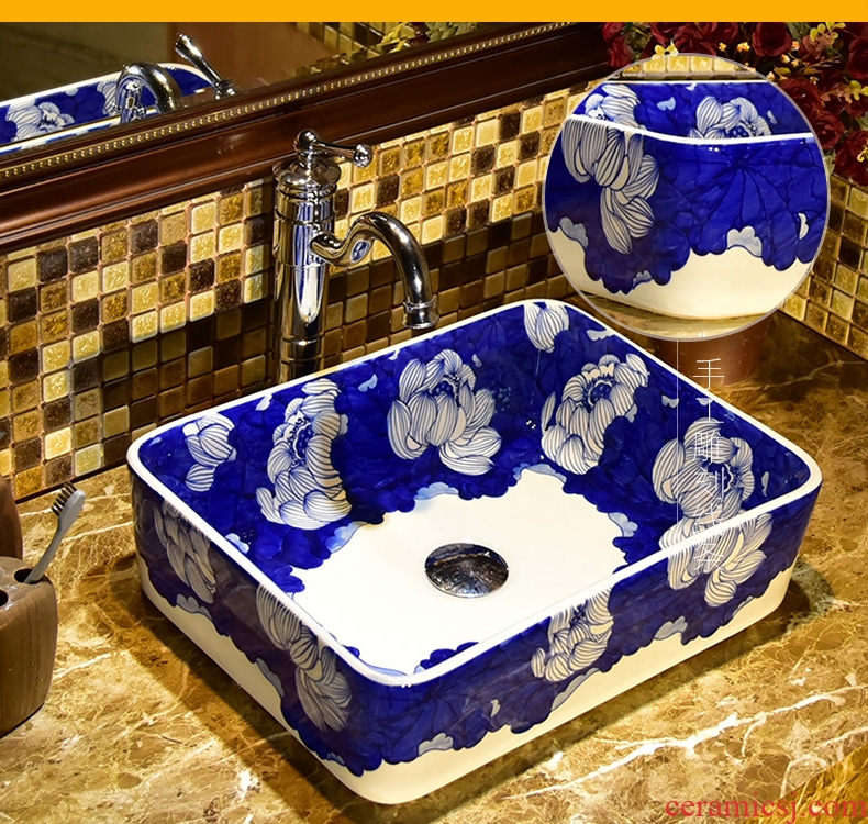 Ceramic stage basin to the home of the basin that wash a face to wash toilet lavabo art square basin is I and contracted