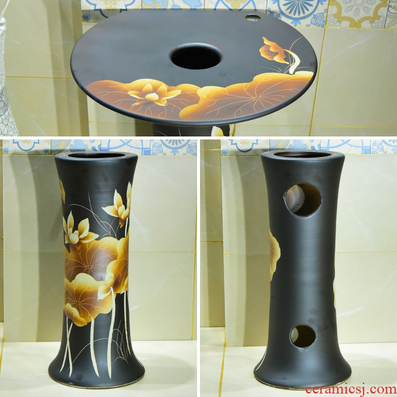 Art ceramic pillar lavabo circular toilet lavatory basin floor balcony household restoring ancient ways