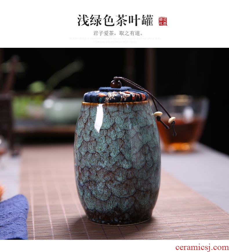 Passes on technique the up up ceramic seal pot POTS with tea caddy fixings storage tank household puer tea pot linen cloth