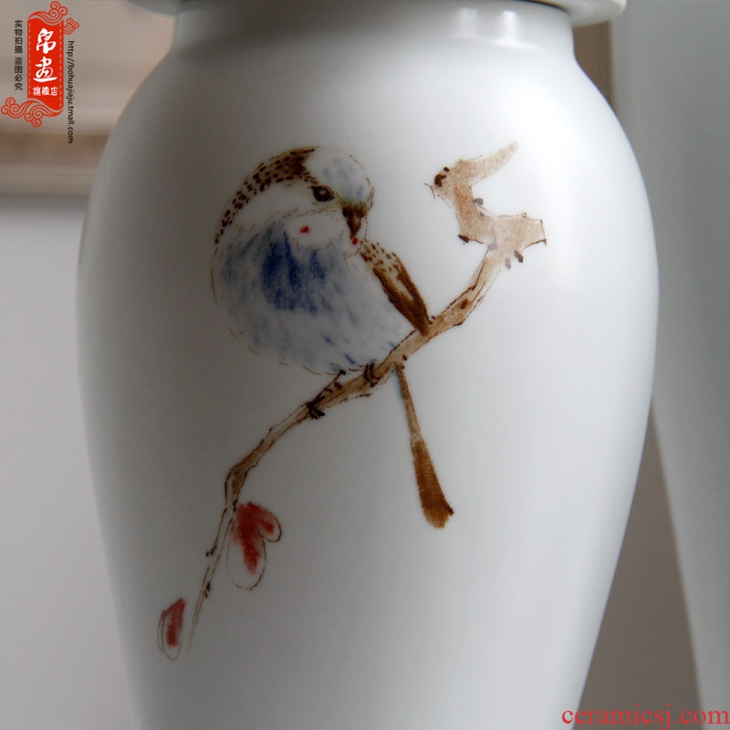 Jingdezhen ceramic vase furnishing articles sitting room flower arranging hand - made ornaments home sitting room porch xi on the branches is received