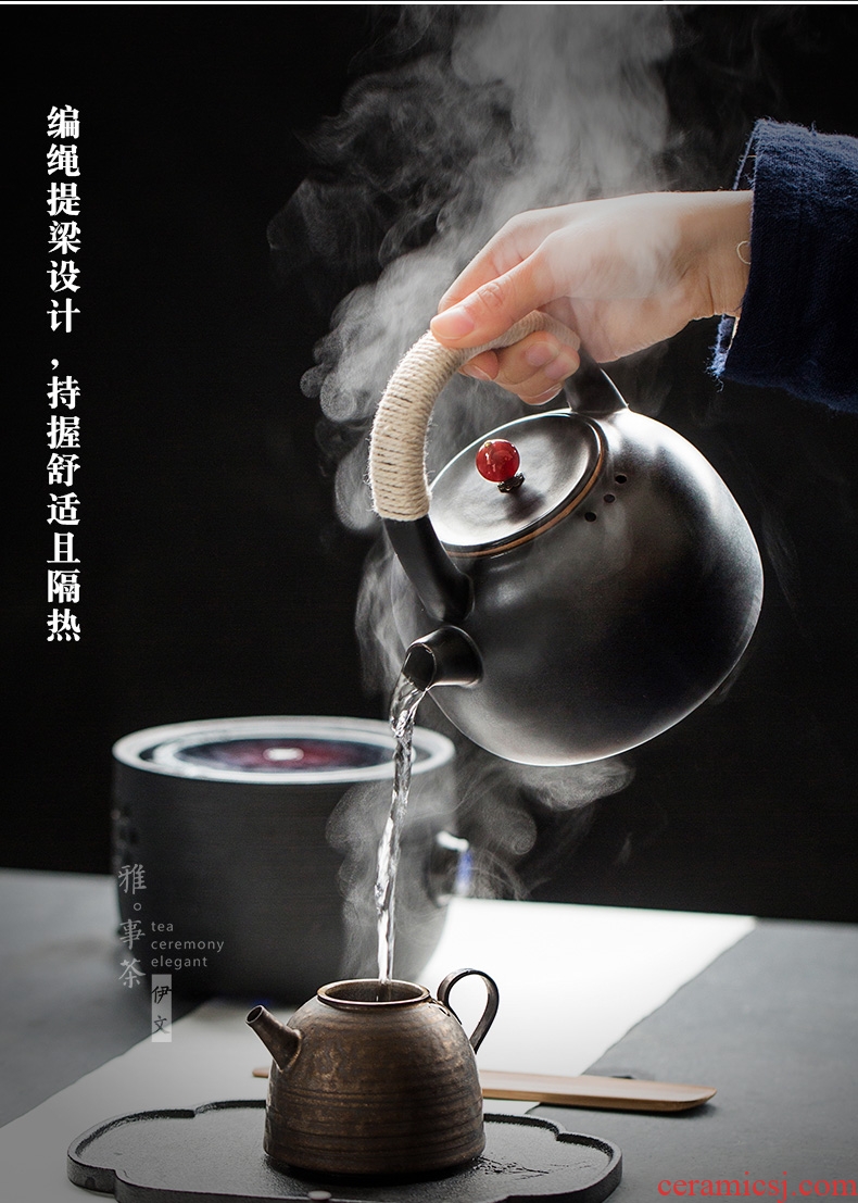 Coarse pottery kettle ceramic electric TaoLu suit kung fu tea boiled tea tea boiled tea kettle boil tea stove