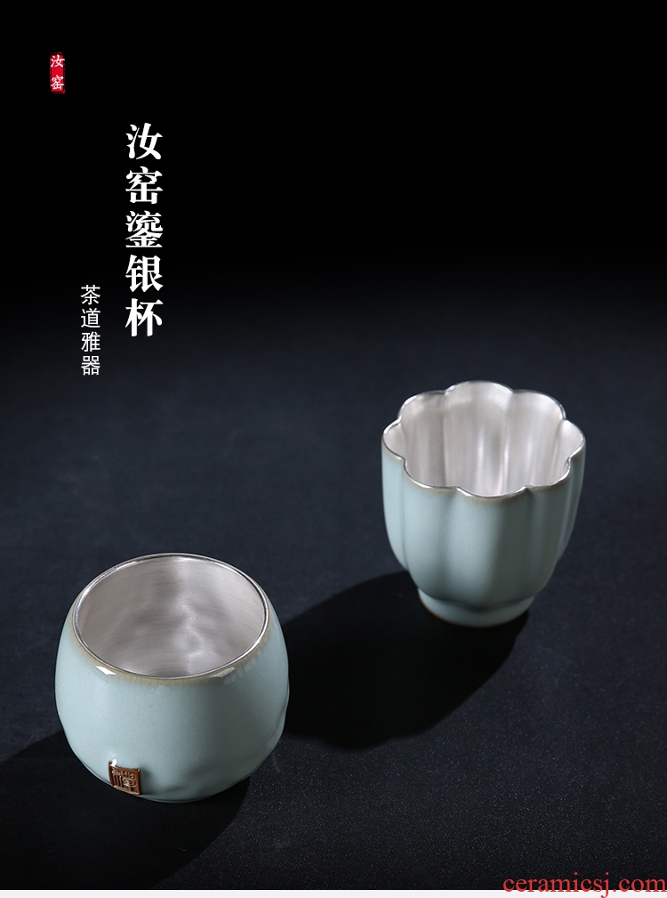 The Product of the ruzhou your up porcelain remit coppering. As silver mine loader silver cup sample tea cup ceramic personal master cup by hand