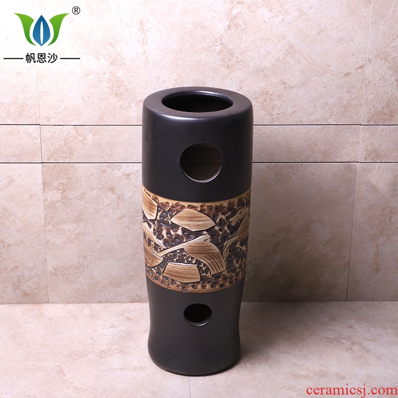 Pillar basin integrated floor contracted conjoined is suing garden ceramics art the lavatory sink basin basin