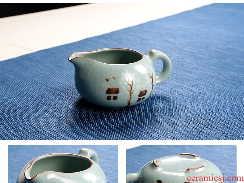 Your up kung fu tea set suits for Your porcelain ceramic teapot teacup of a complete set of domestic cup small open piece of longquan ice crack glaze