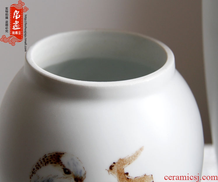 Jingdezhen ceramic vase furnishing articles sitting room flower arranging hand - made ornaments home sitting room porch xi on the branches is received