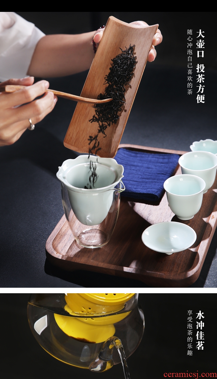 The Product celadon porcelain remit portable travel tureen crack filter glass "bringing a pot of three girlfriends ceramic tea set