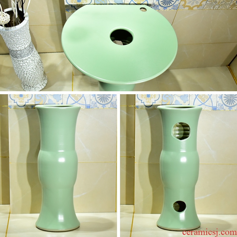 Ceramic basin of pillar type lavatory a whole balcony sink pillar of small family toilet floor for wash gargle