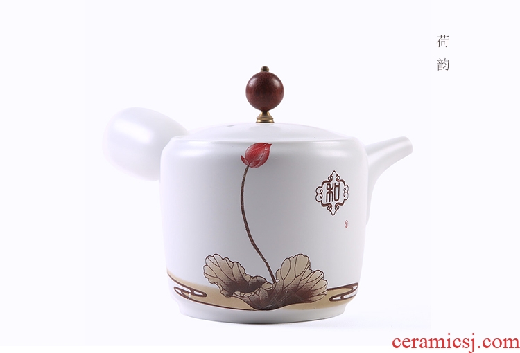 The Product up with porcelain remit zen matte enrolled white porcelain teapot side to make tea pot, ceramic tea set single pot of kung fu tea set