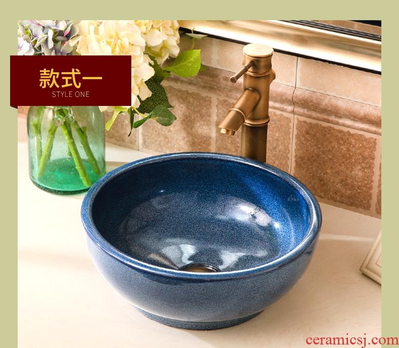 Ceramic small lavabo stage basin to small size circular art 35 cm sinks to restore ancient ways small household