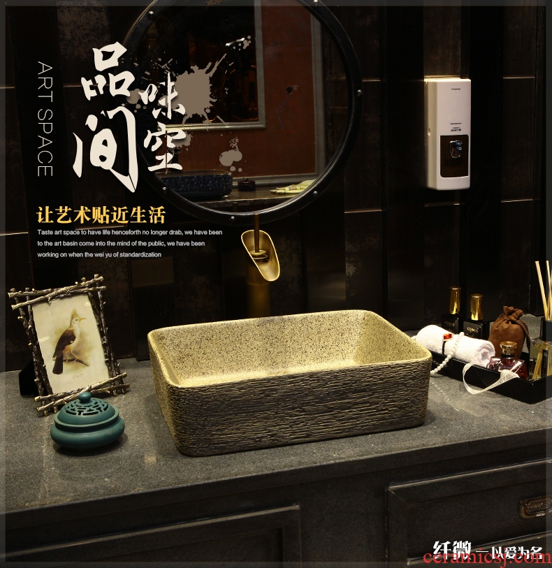 Bathroom ceramic lavatory basin of new Chinese style restoring ancient ways art square sink basin stage basin of the pool that wash a face