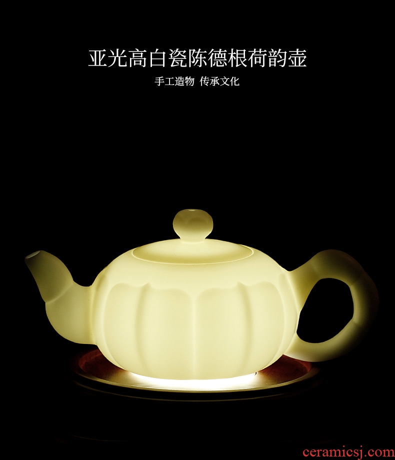 De - gen Chen teapot ceramic teapot single pot of tea kettle dehua white porcelain tea pot of porcelain teapot home