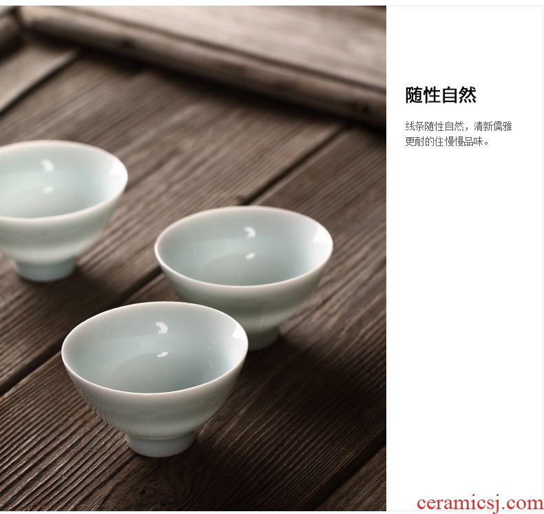 Ultimately responds to shadow celadon jingdezhen ceramic cups sample tea cup kunfu tea cup a single master cup small single cup bowl