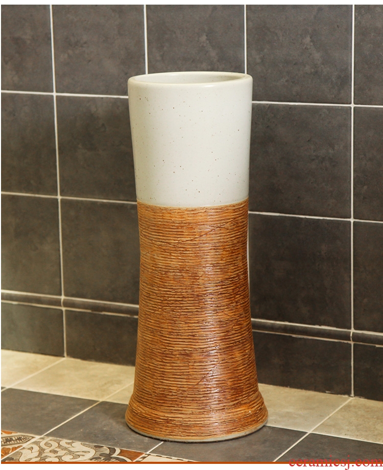 The balcony sink basin of pillar type lavatory art basin one pillar ceramic composite floor toilet