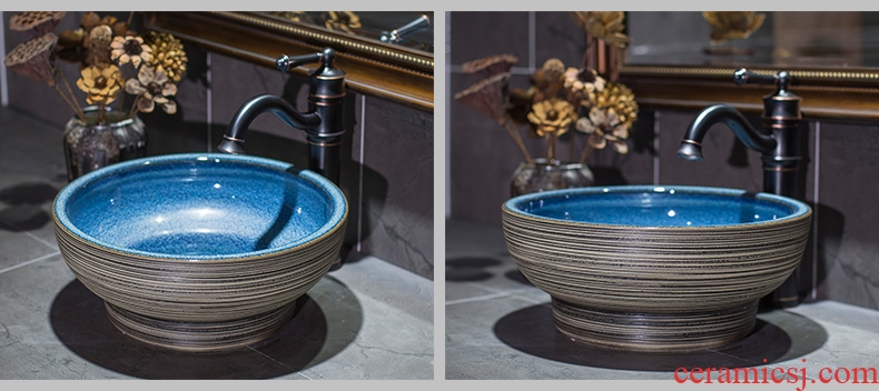 Ceramic art basin to antique table circular lavatory toilet lavabo, European - style for wash basin to wash face basin