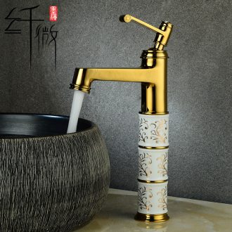 Retro ceramic tap all extensions copper European archaize lavatory toilet basin stage basin of hot and cold water tap
