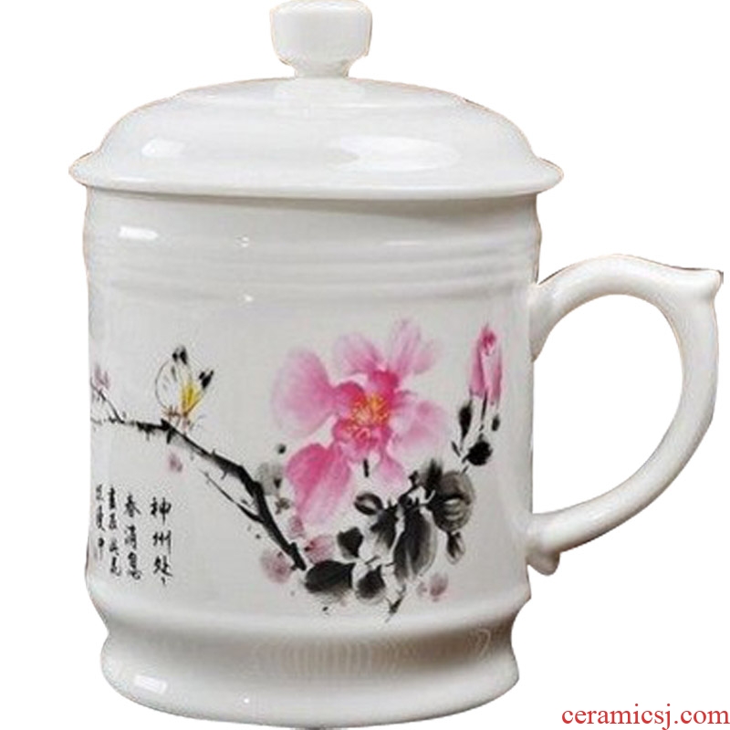 The large capacity of jingdezhen ceramic cup ipads porcelain cups with cover office cup boss cup tea cup 900 ml cups