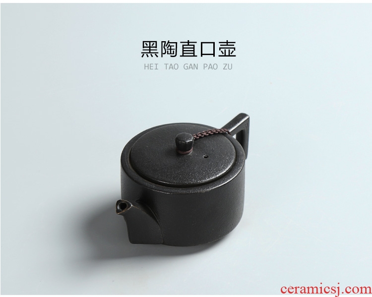Morning xiang Japanese zen travel tea set suit of black kung fu tea set the whole Taiwan black glaze ceramic tea set tea tray