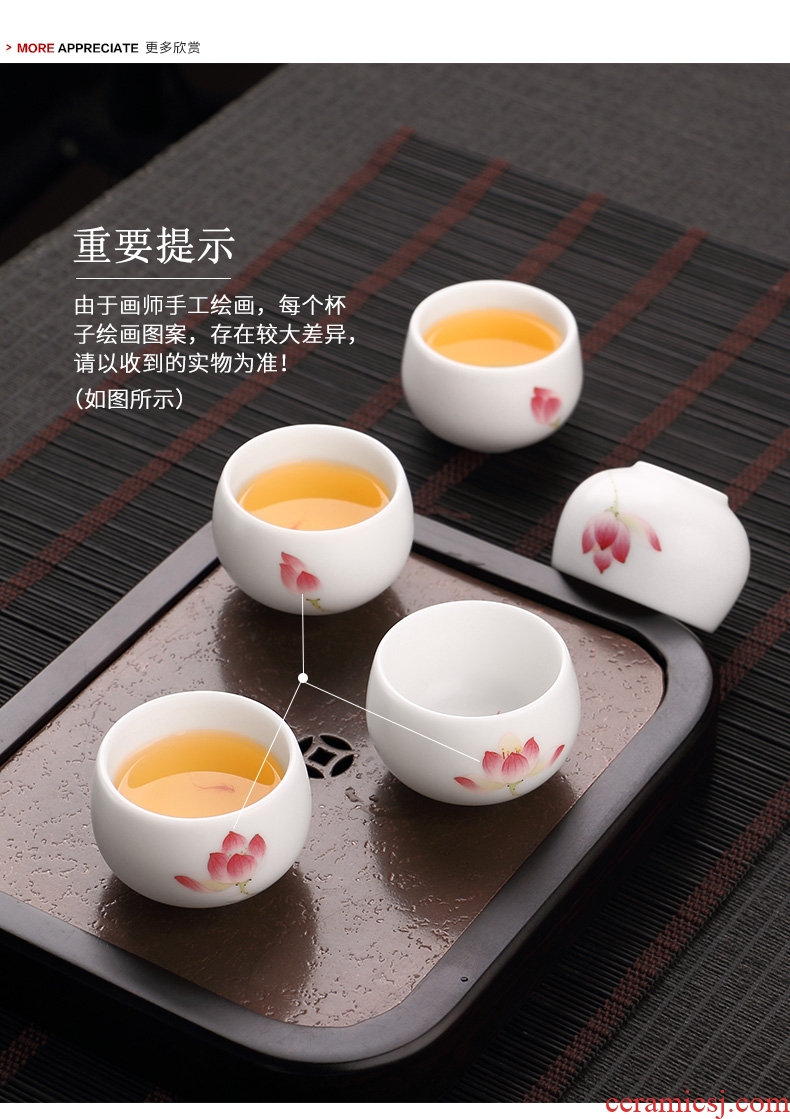 Ultimately responds to dehua white porcelain character kung fu tea cups large master cup sample tea cup tea taking ceramics cup a cup of tea