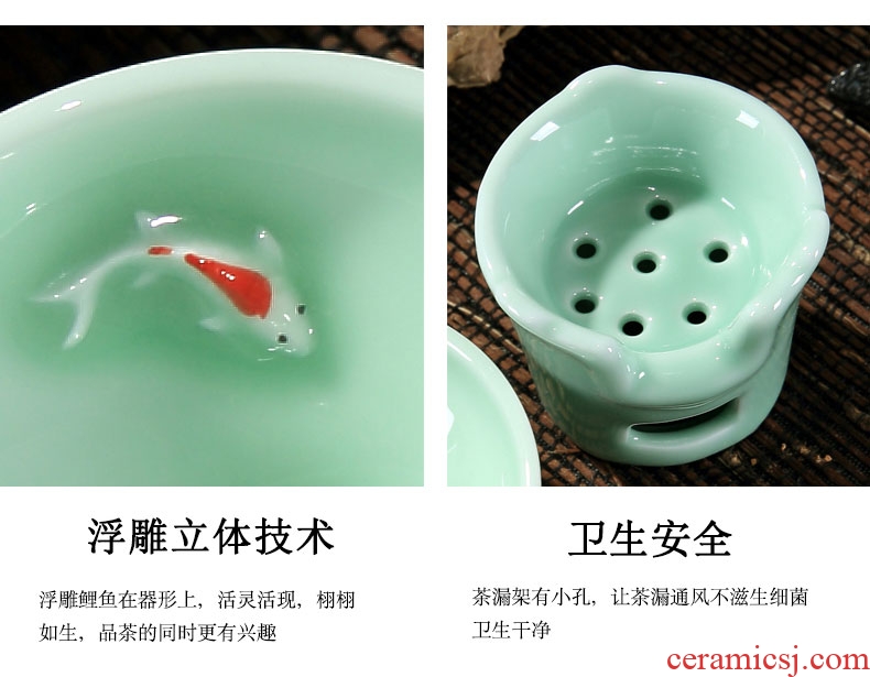 Celadon kung fu tea accessories) ceramics filter filter mesh tea tea tea tea filter is good