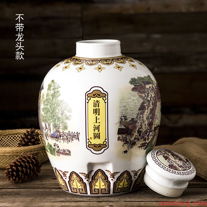 Jingdezhen ceramic jars with leading sealing mercifully it hip wine clear figure 10 jins 20 jins 30 jins