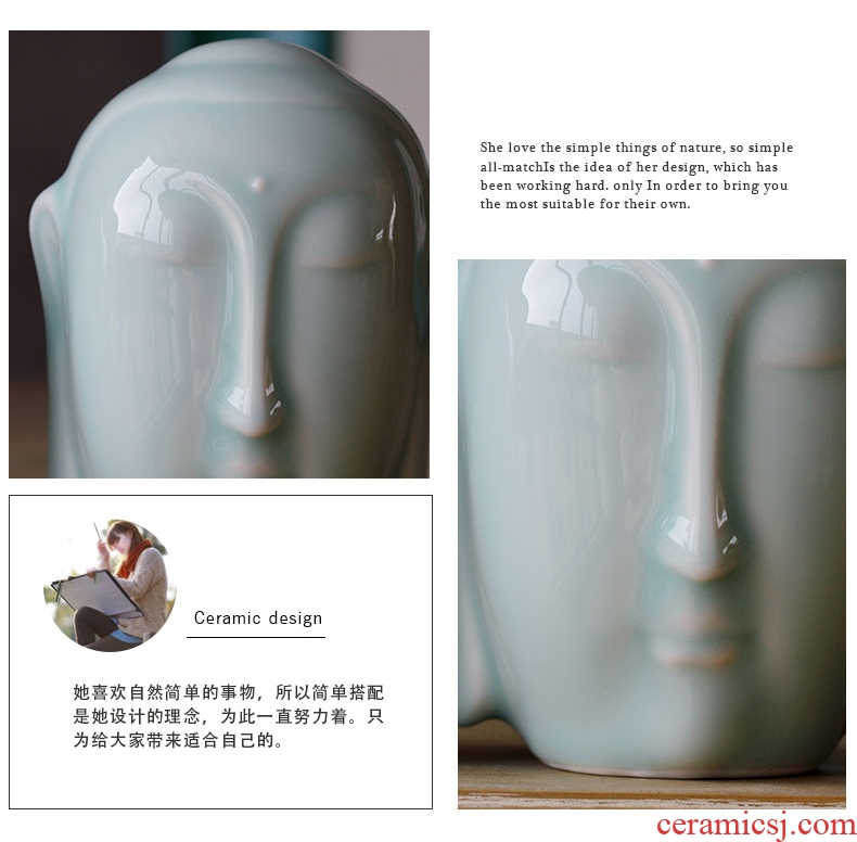 Jingdezhen ceramic Buddha by hand in the first place, the sitting room porch creative zen tea room household decoration town house