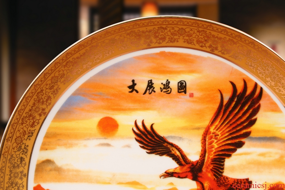 Jingdezhen ceramics gold bottom mirs faceplate hang dish plate of modern home decoration decoration process