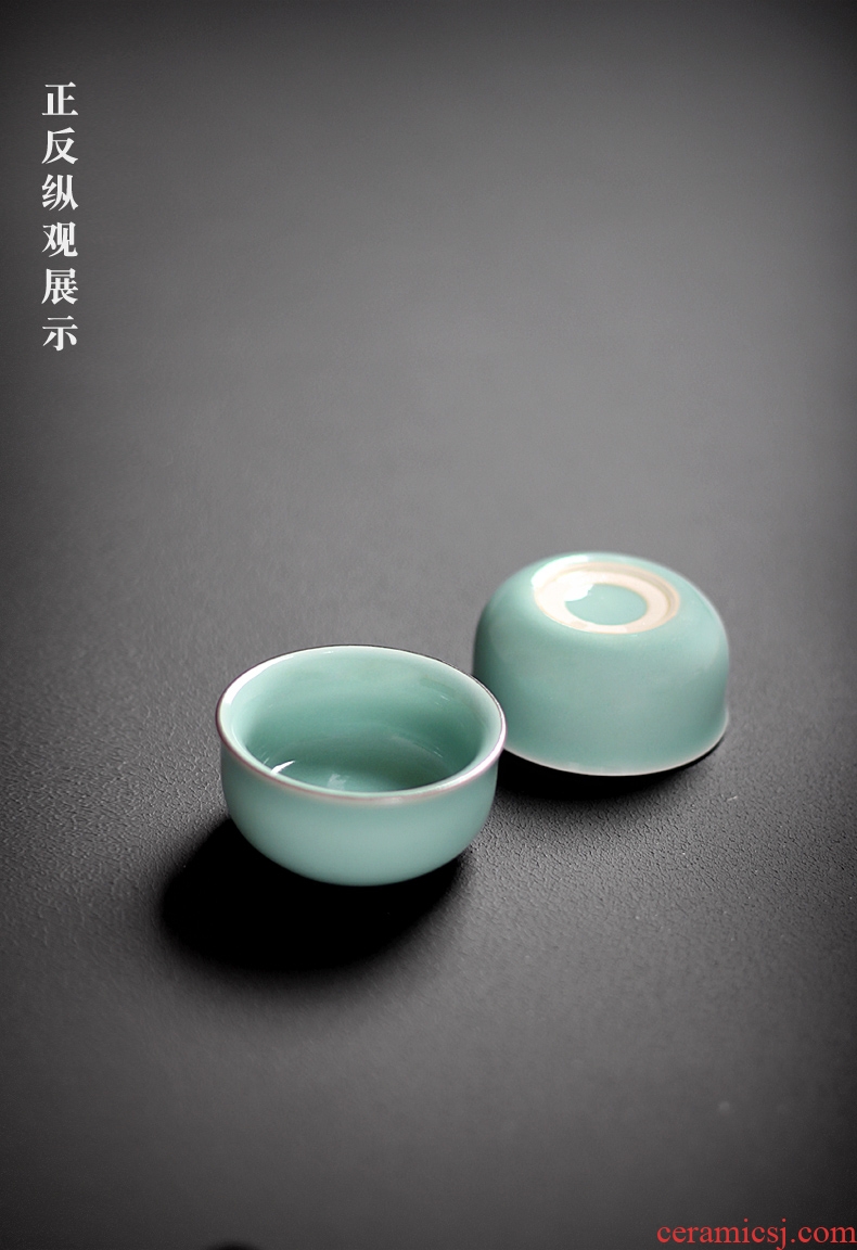 Longquan celadon ceramic sample tea cup coarse pottery cup kung fu tea cups contracted tea pu 'er tea fragrance - smelling cup