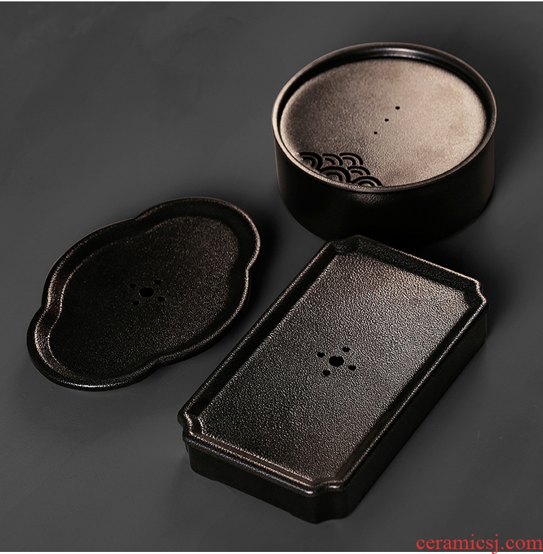 Ceramic mini storage dry plate of small tea tea tray was coarse pottery tea pot adopt tea sea contracted Japanese style restoring ancient ways is small