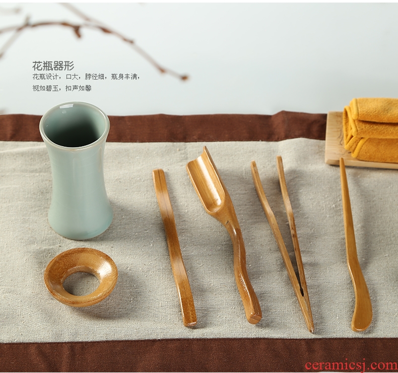 Article 6 gentleman variable glaze porcelain sink ceramic tea bamboo your up tea tea tea accessories ChaGa tea spoon