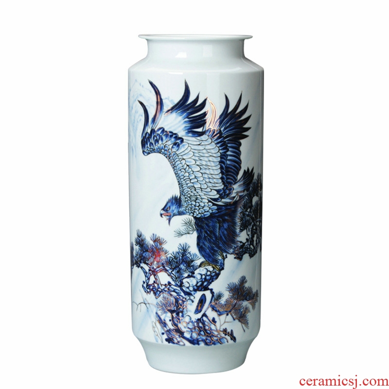 Blue and white see colour porcelain jingdezhen ceramics by hand unfolds the vase modern home furnishing articles