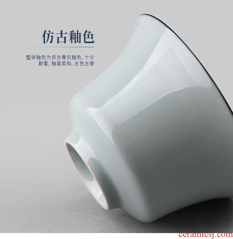 Ultimately responds to jingdezhen antique hand - made kung fu tea set suit household ceramics tureen tea cups of a complete set of simple gift boxes