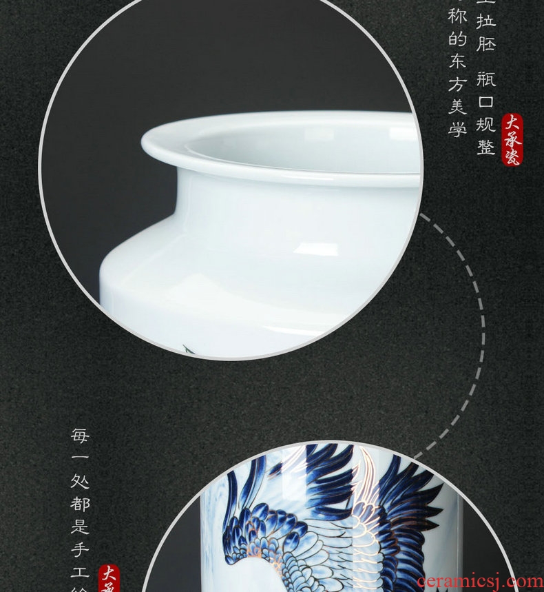 Blue and white see colour porcelain jingdezhen ceramics by hand unfolds the vase modern home furnishing articles