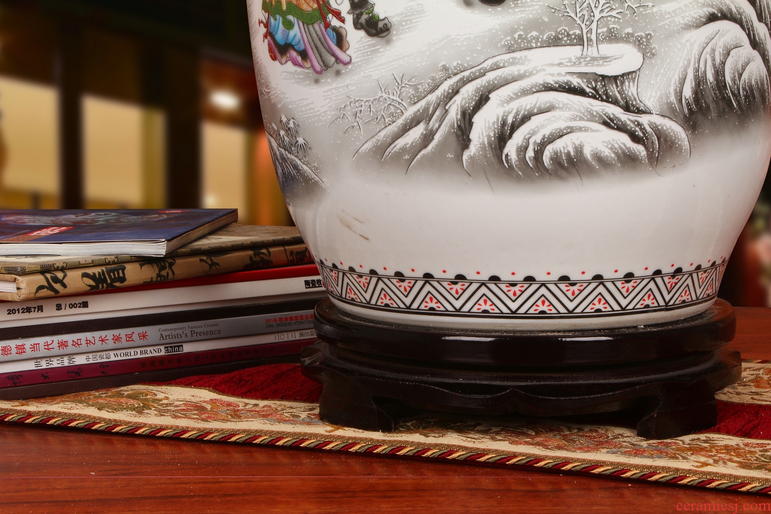 Jingdezhen ceramics powder enamel of three Chinese style household crafts are the three characters of large vase