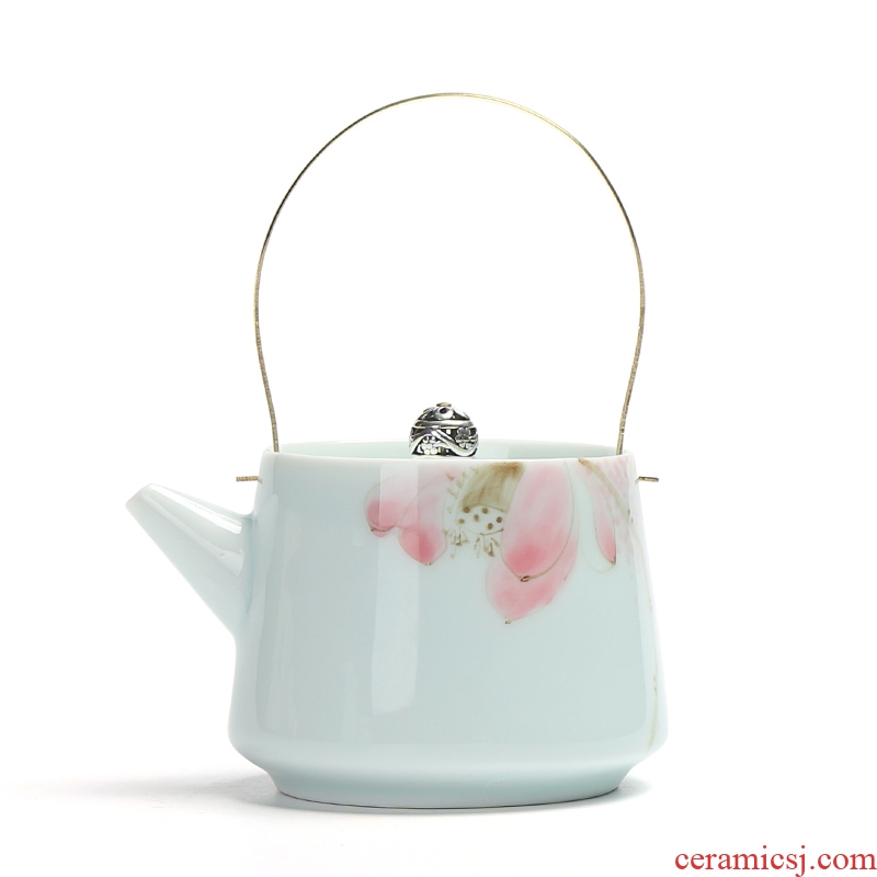 Chen xiang hand - made jingdezhen ceramic teapot manual single pot of girder pot teapot kung fu tea set filter pot