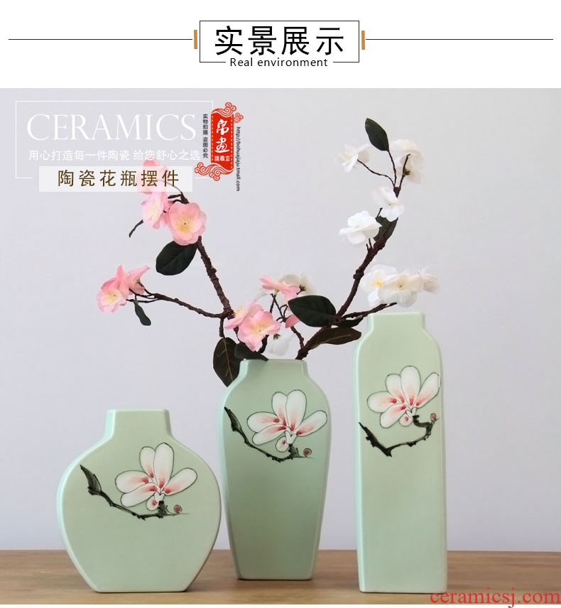 Jingdezhen creative modern new Chinese pottery and porcelain flowers in the living room TV wine porch home furnishing articles