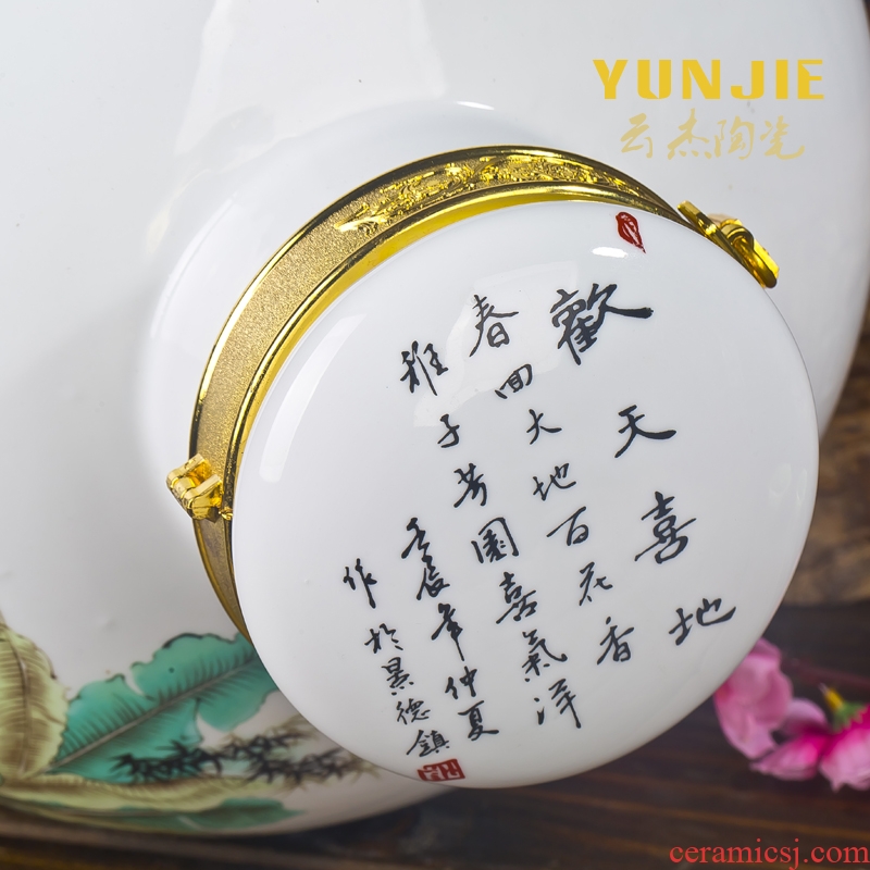 Jingdezhen ceramic jar 20 jins 30 jins 10 jins bottle barrels of wine bottle liquor jar of wine